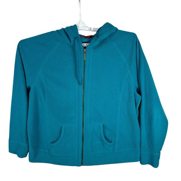 Mossimo Womens Teal Zip-Up Hooded Jacket Size 16W Polyester With Pockets - Picture 1 of 5